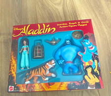 Mattel Disney Aladdin Jasmine Rajah Tiger & Genie Boxed Action Figure Playset