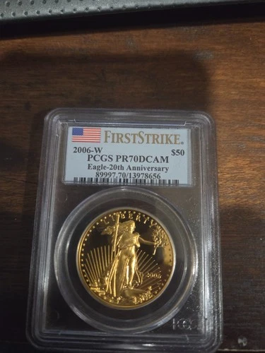 2006-W $50 Gold Eagle 20th Anniversary  Proof PCGS PR70 Dcam - First Strike!