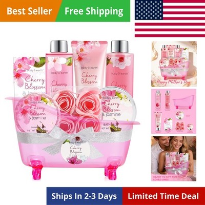 Spa Gifts for Women Self Care Kit - 8pcs Cherry Blossom & Jasmine Bath Sets f...