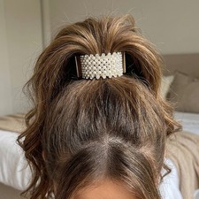 3Pcs Sparkling Rhinestone High Ponytail Clips, Alloy Non-slip Hair Clamps