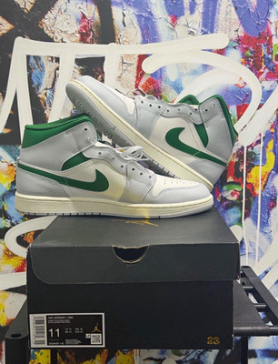 Jordan Air Jordan 1 Mid Summit White Lucky Green Sneakers DQ8426-142