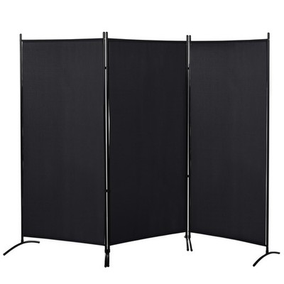 HOMCOM 6' 3 Panel Room Divider, Indoor Privacy Screen for Home Office, Black