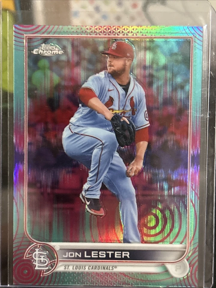 2022 Topps Chrome #187 Jon Lester Cotton Candy Sonic Refractor /199 - Pack Fresh - Image 3 of 4