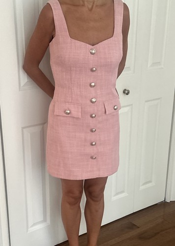 Boucle Mini Dress | Pink | Bardot | Size Small | Brand New | Never Worn | Tags