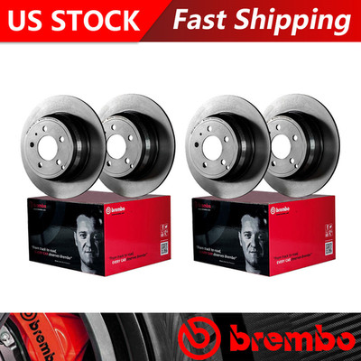 Fits 2012-2014 Mercedes-Benz SLK250 Front + Rear Coated Brake Rotors - Brembo OE