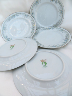5 Noritake Ireland Fine #3063 Limerick Bread Butter Salad Plates Platinum Edging