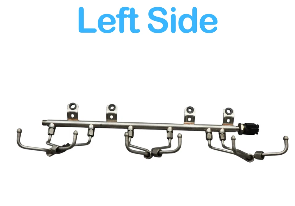 Riel de combustible para conductor izquierdo BMW ActiveHybrid 3 12-15 con sensor plateado 13537649710 OEM Foto 3 de 4