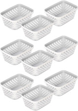 Plastic Storage Basket Set - Multipurpose Drawer Trays, Kitchen Pantry Container