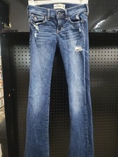 Abercrombie  Fitch Kids Girls Cute Stretch Distressed Flairbottom Jeans Size 10
