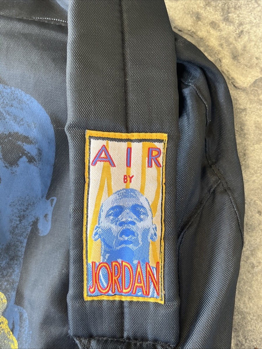 RARE Vintage 90s Nike Air Michael Jordan Backpack Book Bag Grey