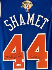 NY KNICKS LANDRY SHAMET SIGNED AUTO FINALS JERSEY W/ 26 CHAMPS INSC RARE JSA