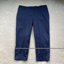 TALBOTS Navy Blue Perfect Crop Pants - Size 14 Petite - EUC - Stretch