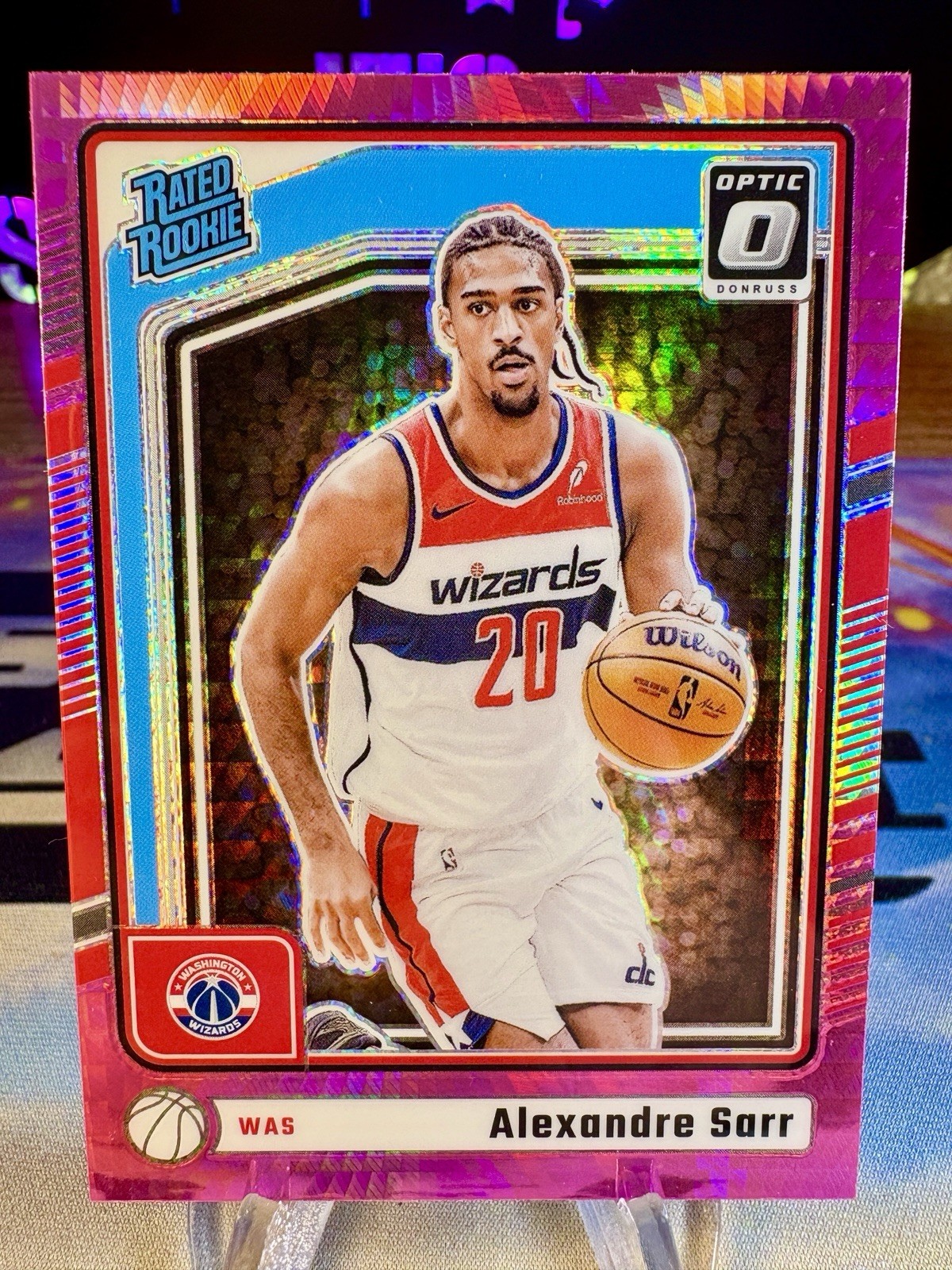 2024-25 Alexandre Sarr Panini Donruss Optic Pink Hyper Prizm Rated Rookie #276