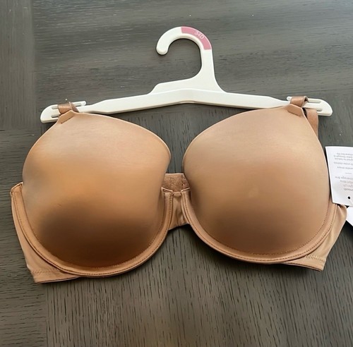 Auden Bra 34D smooth comfort wire Demi coverage bra cocoa dark beige NWT - Picture 3 of 5
