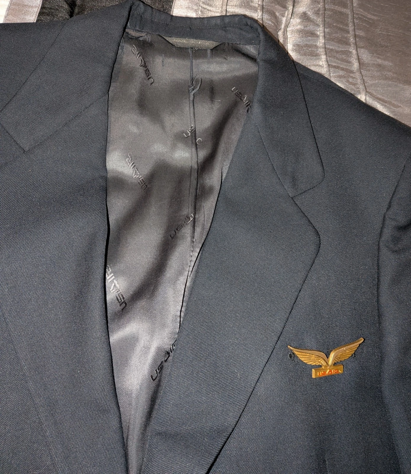 US AIR AIRLINE S PILOT'S VTG ORIGINAL CAPTAINS FULLY LINED CUSTOM JACKET JKT !!! image 4
