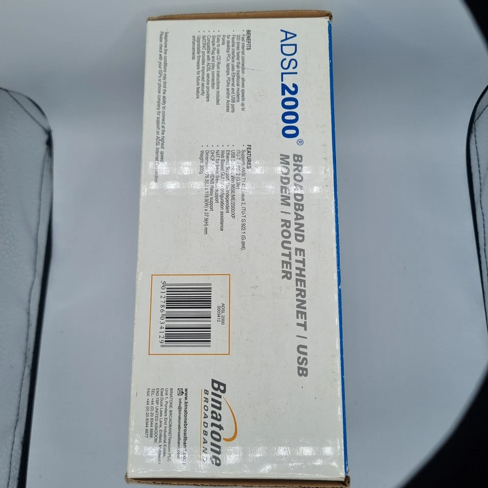 BINATONE Broadband ADSL 2000 ethernet USB. New in Box. - Image 4 of 4