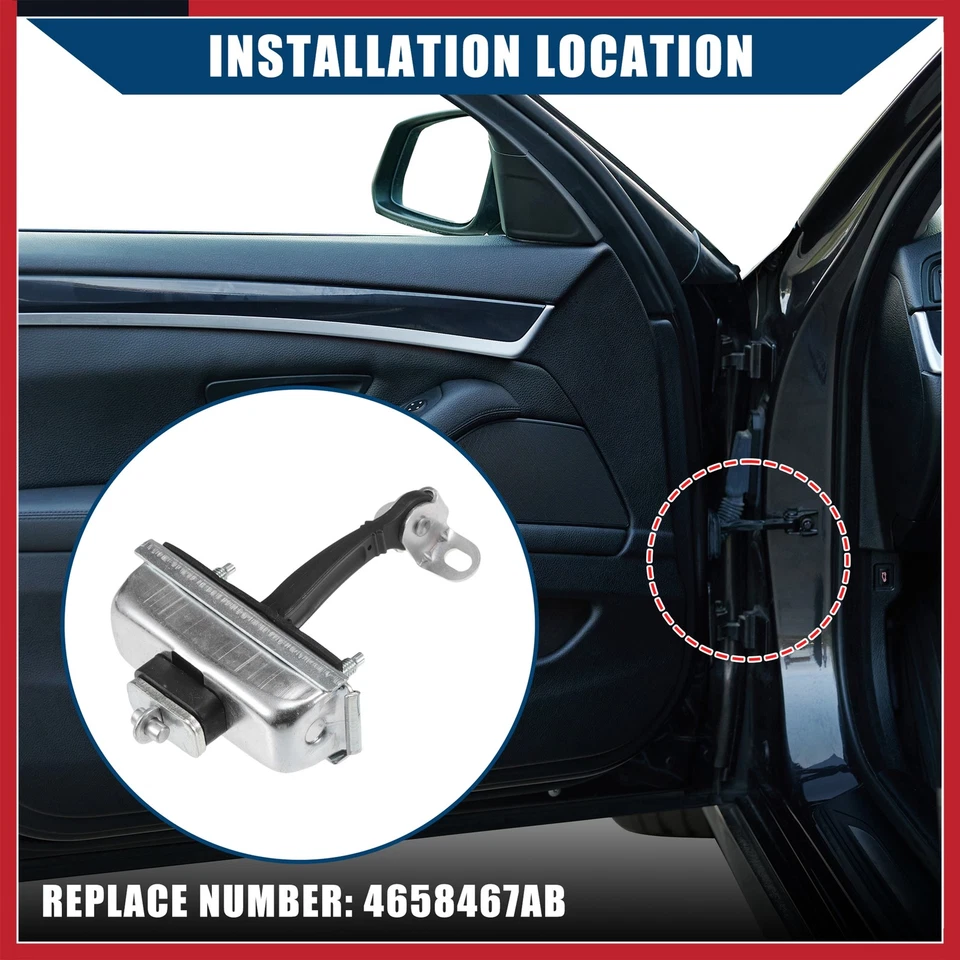 4658467AB Correa de retención de puerta para Chrysler Sebring convertible delantera 2 piezas Foto 2 de 4