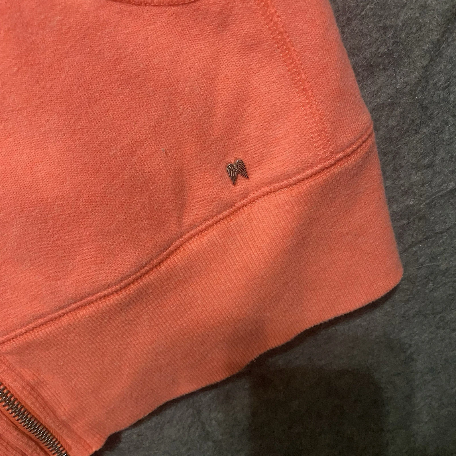 UNDERCOVER Felpa con cappuccio Victorias Secret donna taglia M cuore pesca logo grafico full zip tasca