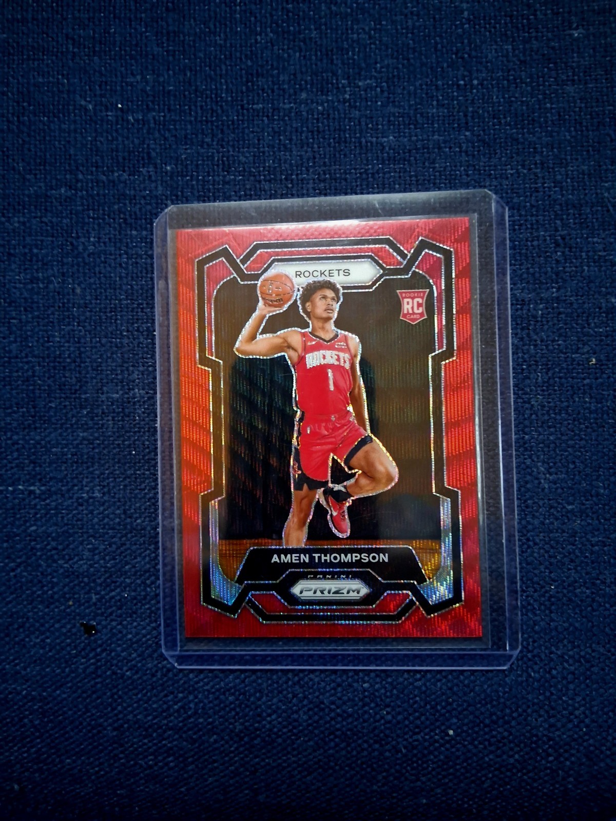 2023-24 Panini Prizm - Amen Thompson #150 Ruby Wave Prizm (RC)