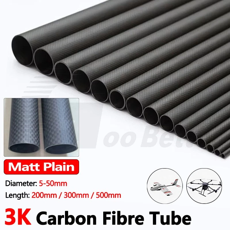 Tondelli In Fibra Di Carbonio RanDal - 4 Pezzi 330x8x6 Mm - Tubi Cavi Di Precisione Per Modellismo E Fai-Da-Te