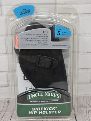 Uncle Mike's Black Kodra Nylon Sidekick Hip Holster (Size 5, Right