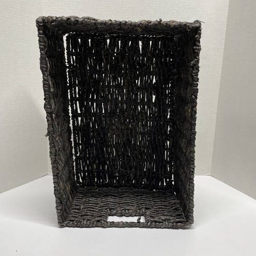 Lotto 2 Cestini Portaoggetti Stile Vimini Tessuto Organizer Decorativi 16 x 11 x 6 in - Foto 9 di 21