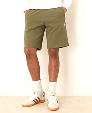 NEW MEN'S ADIDAS ORIGINALS ESSENTIALS TREFOIL SHORTS SIZE LARGE JX7892 OLIVE