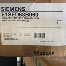Siemens E1SED63B060 Breaker &Enclosure