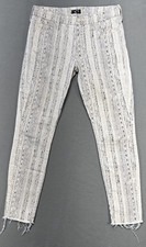 Mother Looker Ankle Fray Women Sz 27x27 Slipstream Pattern Raw Hem Boho Festival