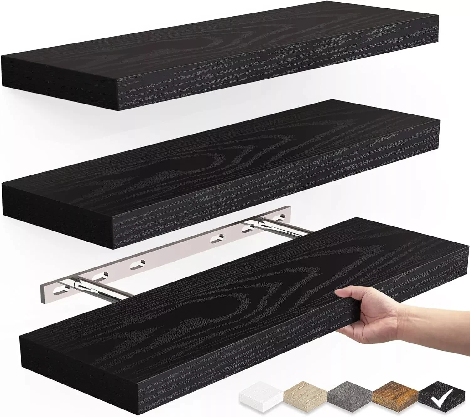 3 PACK Floating Shelves for Wall, Wall Mounted Rustic Wood Shelves for Home
Opens in a new window or