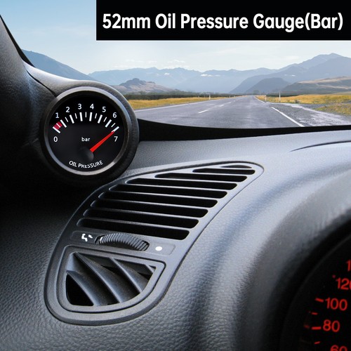 2" 52mm Universal Car Auto Pointer Oil Pressure Gauge 0-7Bar with Sensor - Picture 3 of 13