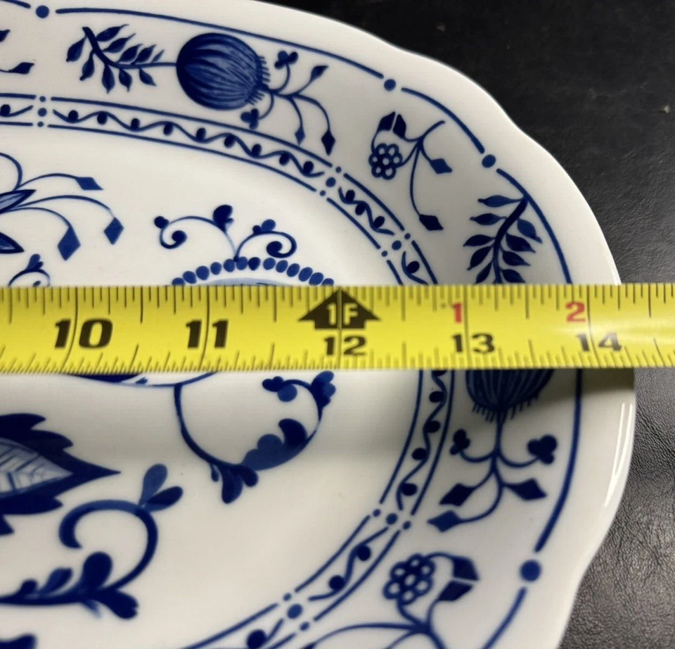 Plato vintage Kahla Zwebelmuster cebolla azul 14,5" por 8,5" estampado #3 Foto 2 de 4