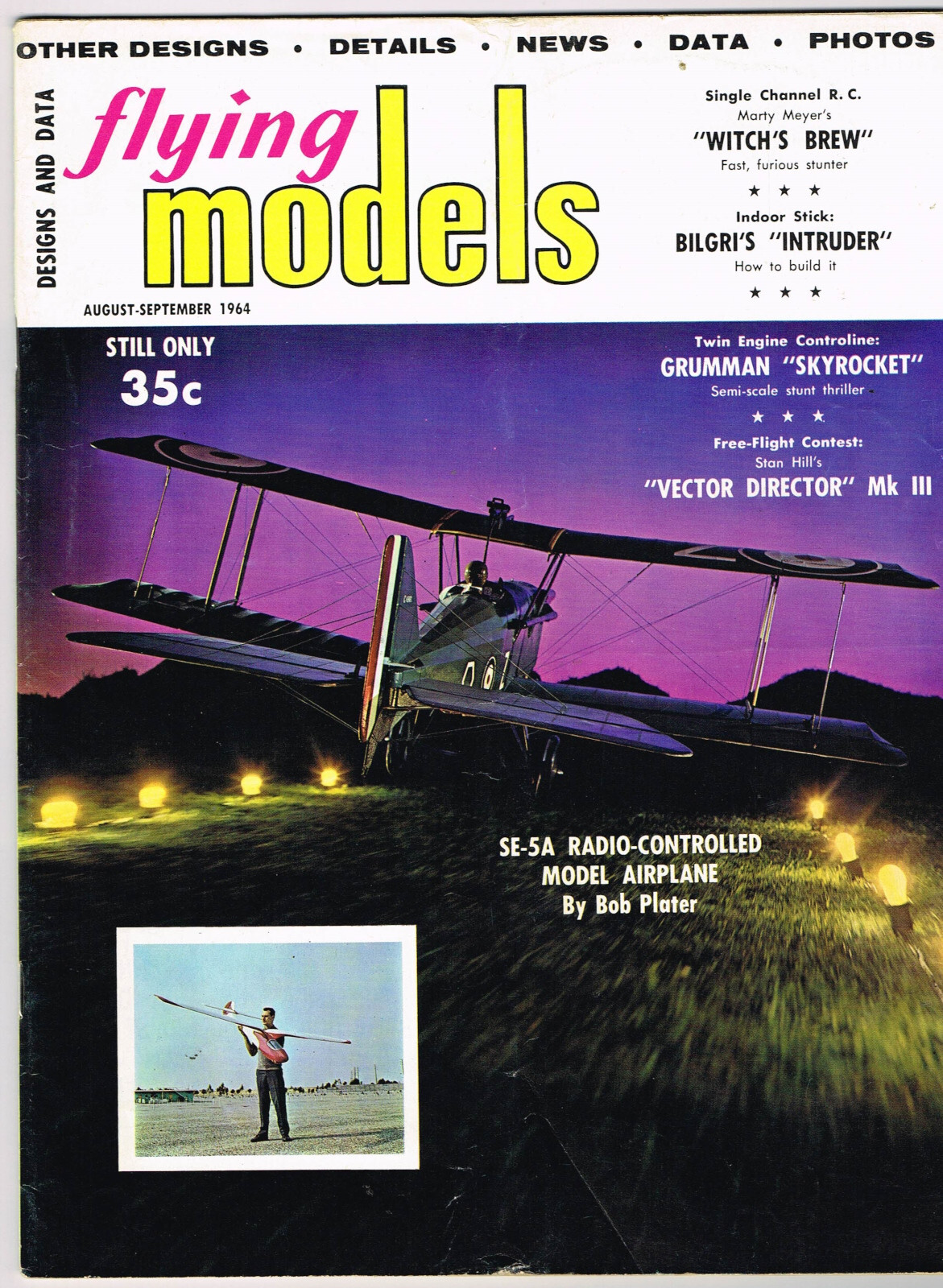 FLYING MODELS Magazine August Sept 1964 F5F-1 Skyrocket: C/L semi scale