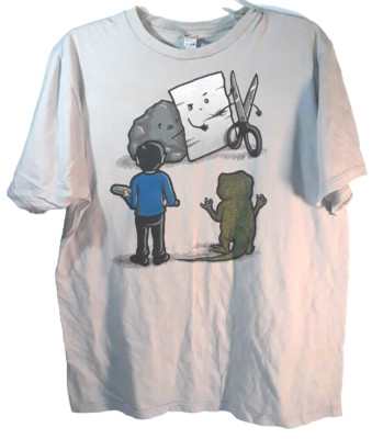 Shirt Woot! ''rock paper scissors lizard spock T-shirt Men's L Gray