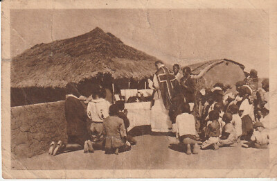 Old postcard La Messe