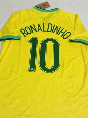 Ronaldinho Signed Brazil Pro Style Soccer Jersey COA | eBay
