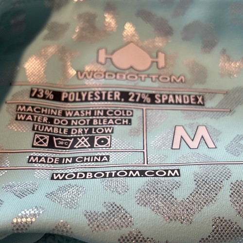 Wodbottom Shorts NWT Shiney Hiney Cheetah Women’s Medium Workout Mint Green - Picture 7 of 9