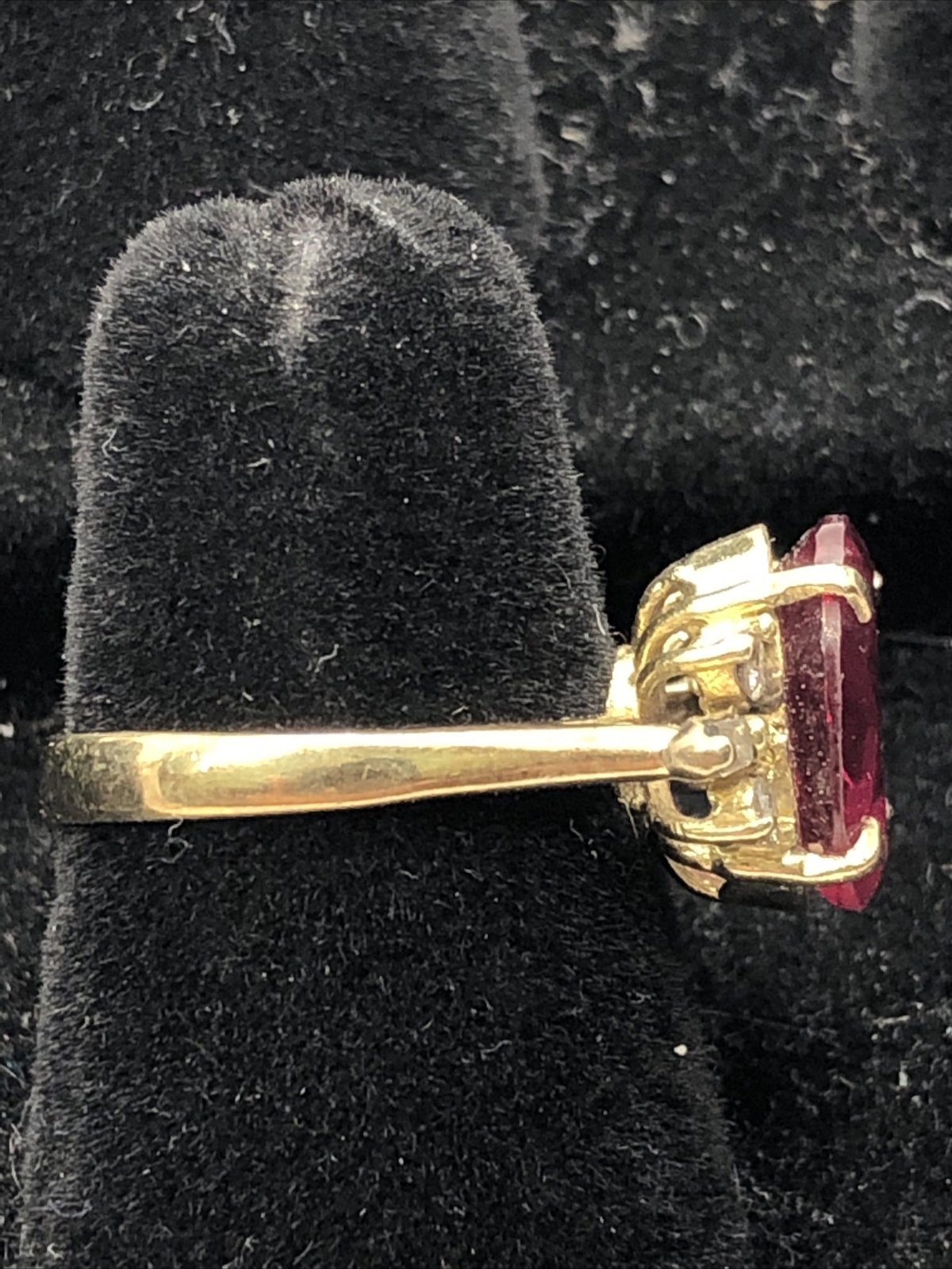 Solid 14K Yellow Gold 5.33CTW Created Ruby Ring w… - image 4