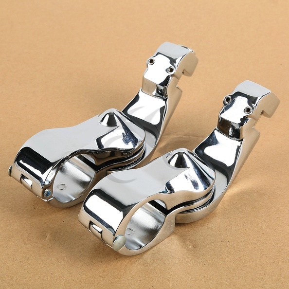 1-1/4" Short Angled Highway Footpegs / Foot Peg Mounting Clamps Fit For Harley