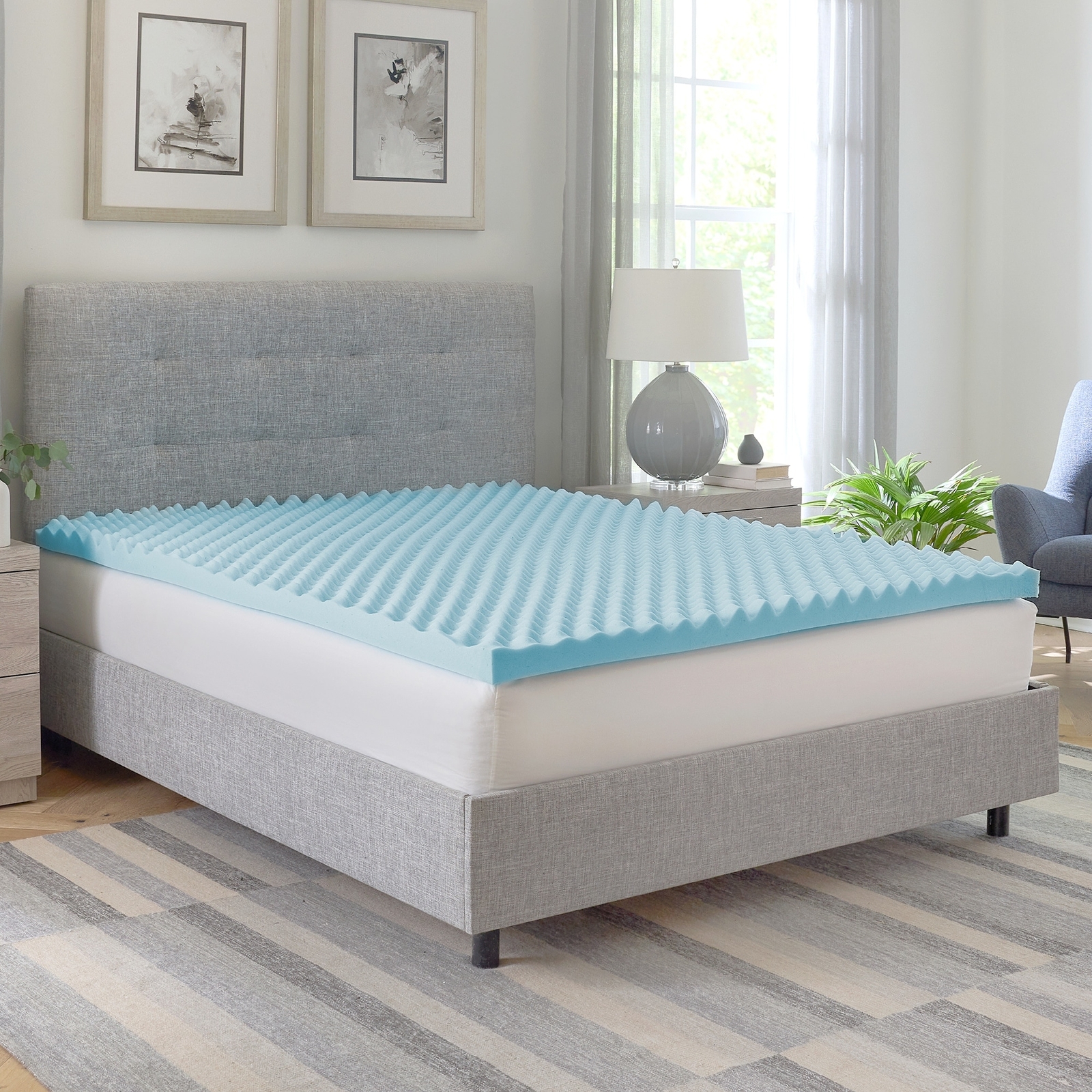 Bodipedic Convoluted Gel Memory Foam Mattress Topper