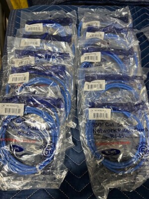 DC-5E8Q-5'BL  5' Blue CAT5E Patch Cord Lot of 10