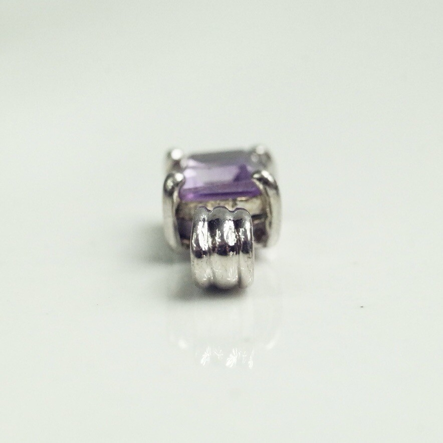 Sterling Silver Rectangle Amethyst Pendant | eBay