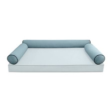 STYLE V6 TwinXL Velvet ContrastPipe Indoor Daybed Bolster Pillow CoverOnly AD355
