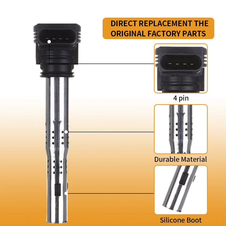 Bobina de encendido CNPAPC UF575 y bujías para Audi A3 A4 A5 TT GTI Passat 2,0 L Foto 2 de 4