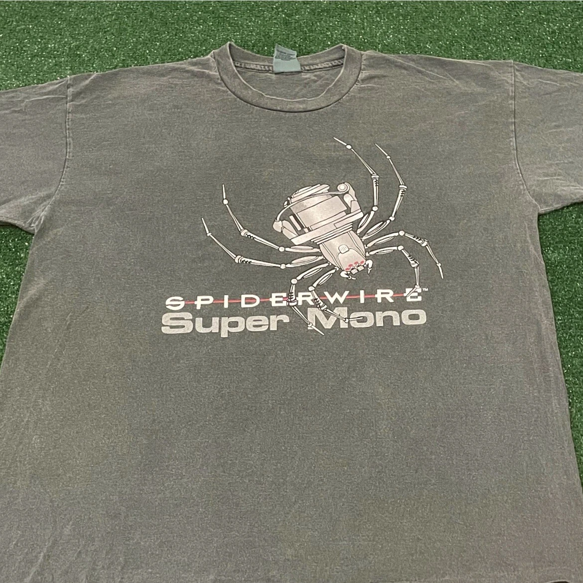Vintage 90s Fishing Spider Wire Super Mono VTG Spider Fish Shirt Mens Size XL