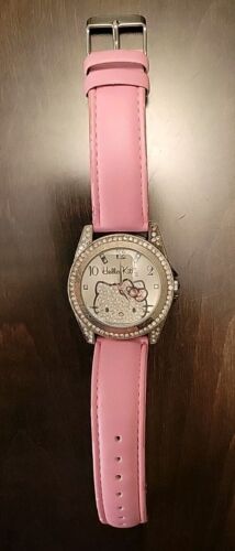 Montre Hello Kitty MZ Berger 2014 avec strass et bracelets en cuir de vache rose étui Sanrio - Photo 1 sur 10