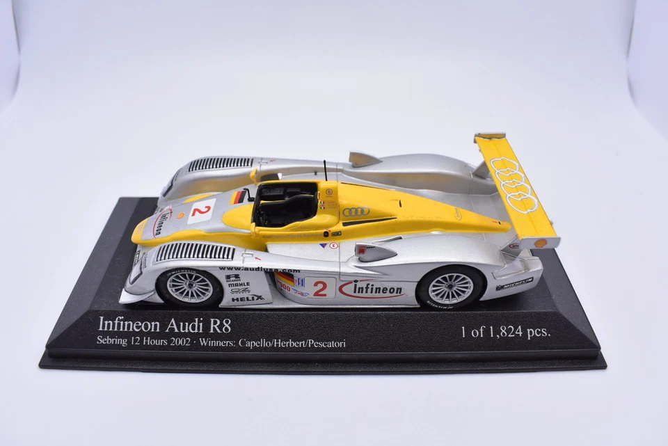 Modellino auto Infineon Audi R8 2002 Minichamps racing scala 1:43 modellismo - Immagine 2 di 4