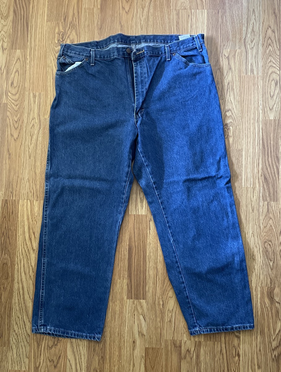 Dickies Pants Mens 42x30 Blue Denim Jeans Straight Leg Work Pants 