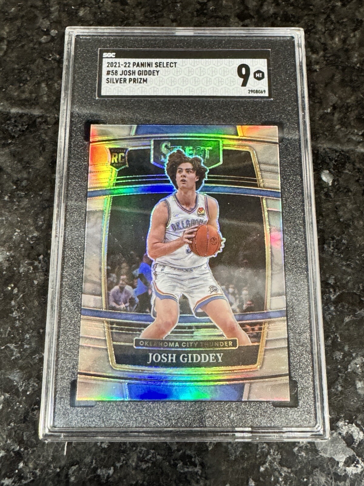 2021 Select Concourse Josh Giddey Silver Prizm RC #58 / Thunder Bulls SGC 9⛽️