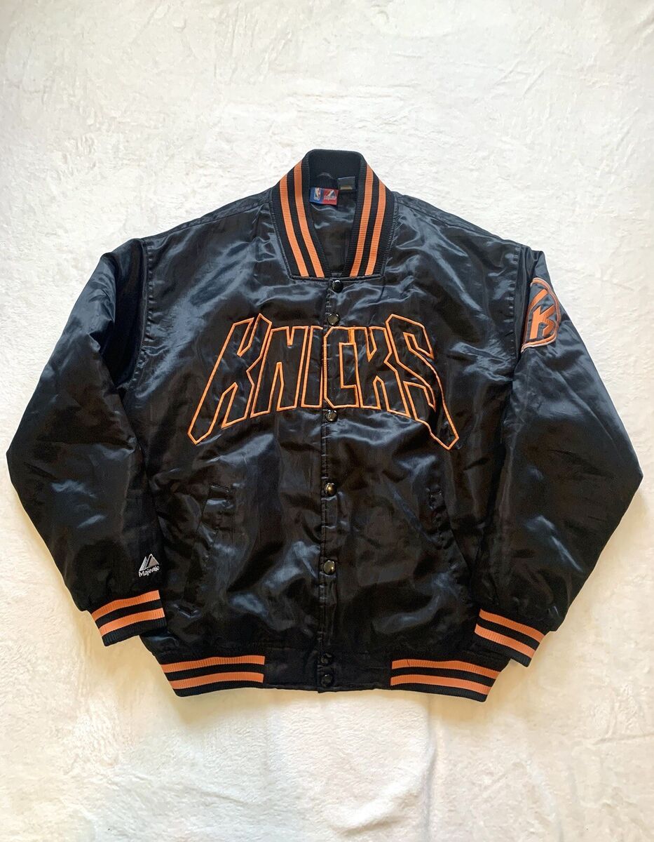 New York Knicks Bomber Satin Stadium Jacket Majestic NBA New York Knicks Bomber Satin Stadium Jacket Majestic NBA